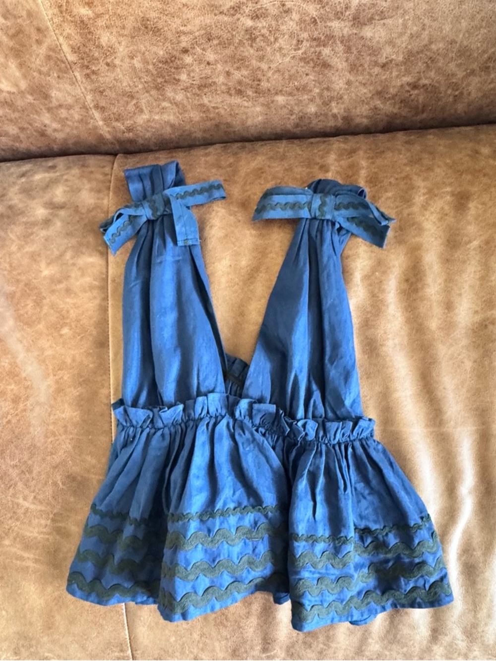 Anthro blue & black peplum top